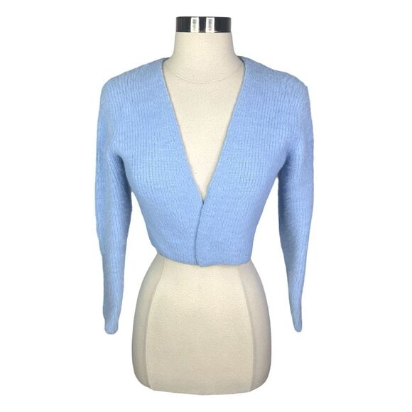 Cider Blue Fuzzy Soft Crop Cardigan - Size Small - Picture 2 of 6